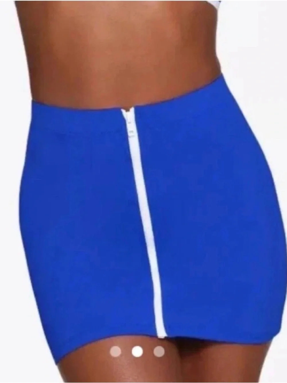 SKIMS Womem’s NEW Sporty Zip Swim Mini Skirt Cobalt Blue Sz.M -As Is- Beach
